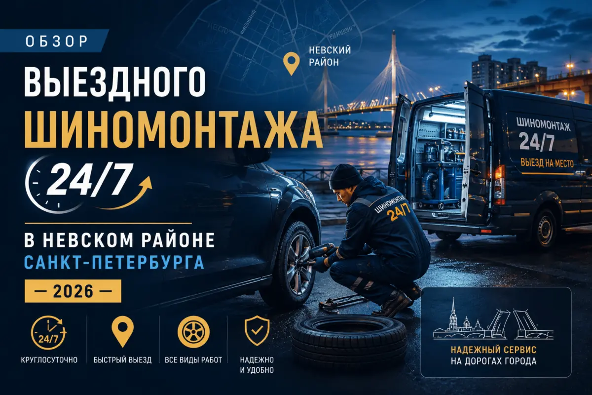 Обзор выездного шиномонтажа 24/7 в Невском районе Санкт-Петербурга — 2026