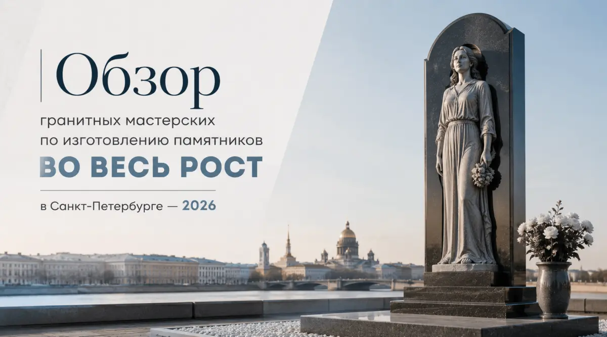 Обзор гранитных мастерских по изготовлению памятников во весь рост в Санкт-Петербурге — 2026