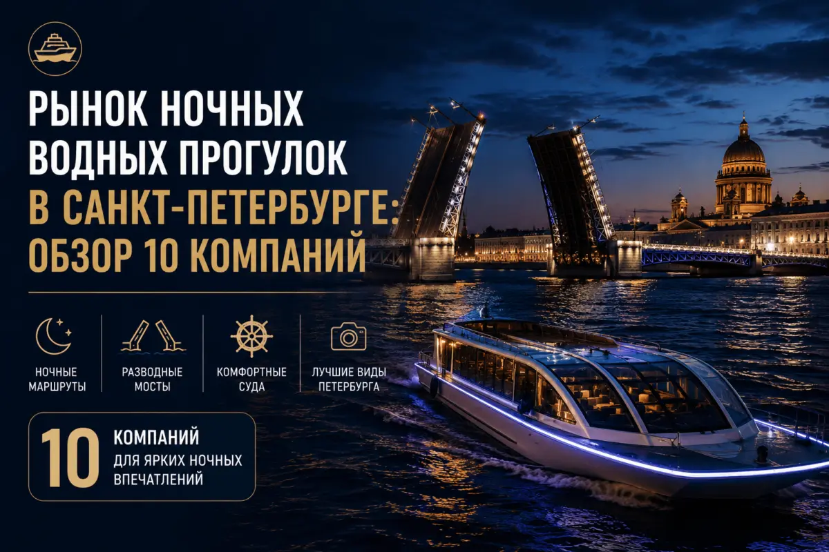 Рейтинг компаний по ночным прогулкам в Санкт-Петербурге