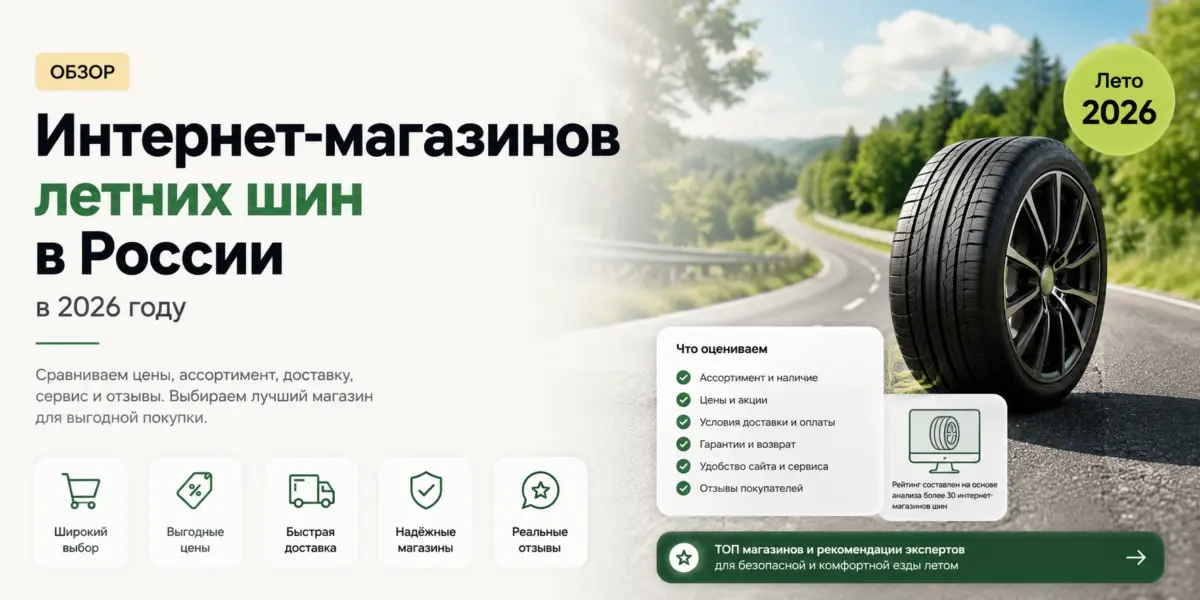 Обзор интернет-магазинов летних шин в России в 2026 году