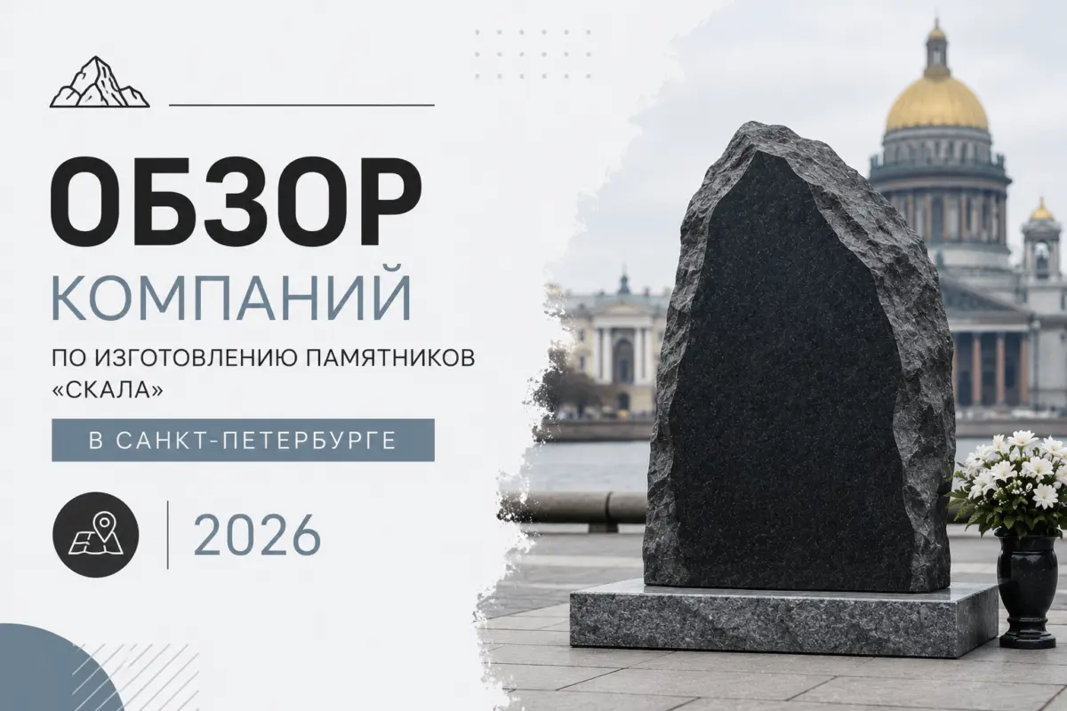 Обзор компаний по изготовлению памятников «Скала» в Санкт-Петербурге - 2026 год