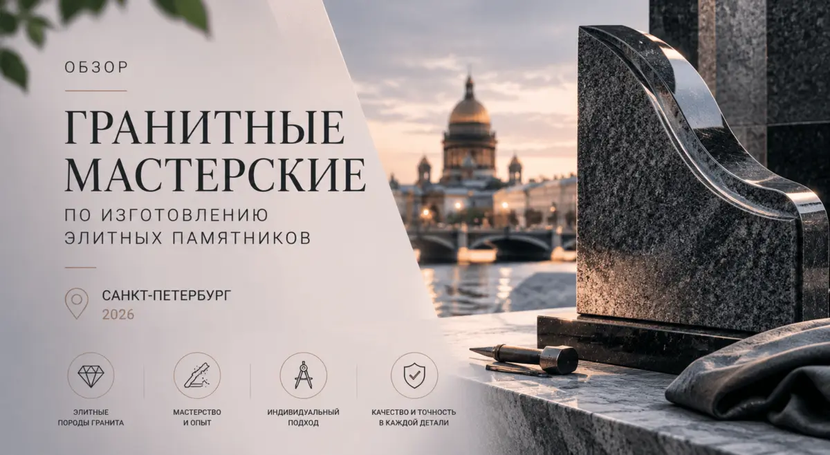 Обзор гранитных мастерских по изготовлению элитных памятников в Санкт-Петербурге в 2026 году