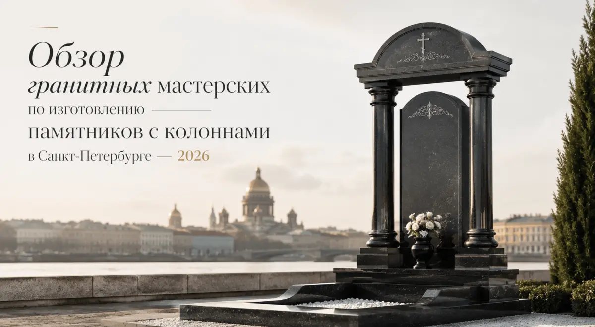 Обзор гранитных мастерских по изготовлению памятников с колоннами в Санкт-Петербурге — 2026