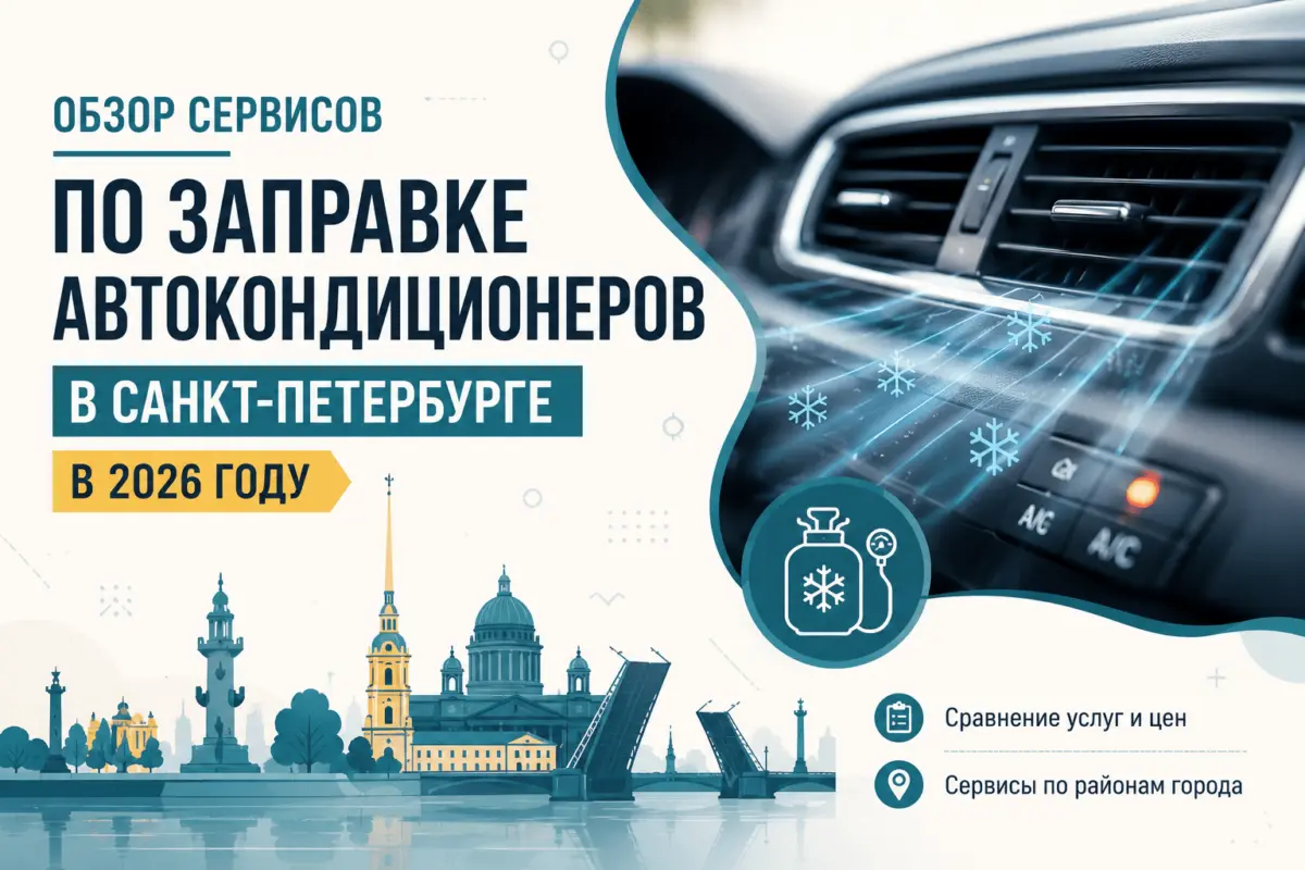 Обзор сервисов по заправке автокондиционеров в Санкт-Петербурге в 2026 году